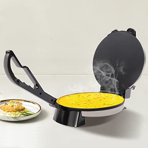 Electric Chapati Roti Maker, Antihaft Crepes Maker, Elektrischer Roti Maker Tortilla Presse, Multifunktionale Tortillapresse mit Herstellung Aluminium Kochplatten, Hausgemachten Tacos