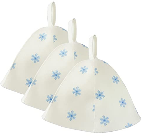 Healvian 3Pcs Breathable Felt Sauna Hats for Women Insulated Bathing Caps Practical Accessories for Home Use Versatile Sauna Headwear