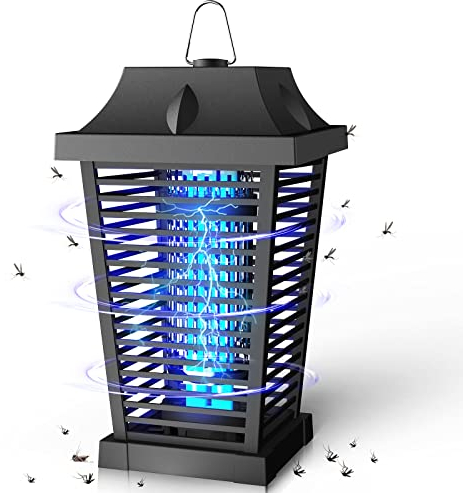 Lampe Anti Moustique 4500V 20W Extérieur, UV Tue Mouche Electrique Intérieur, Professionnel Anti Moustique Étanche Imperméable avec Agent d’Attraction pour Chambre Patio Jardin, Efficace Portée 100m²