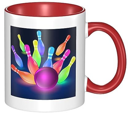 RFSHOP Tasse à café en céramique, boules de bowling, tasse de voyage, tasses à thé personnalisées, tasses à lait, pour le bureau et la maison