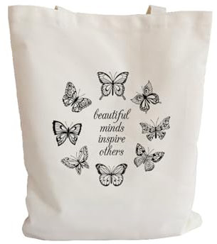 Kinde Jutebeutel Schmetterlinge Tote Bag Baumwolle und Hanf Stoffbeutel Große Kapazität Stofftasche Faltbar Jutetasche Langlebig Baumwolltasche Bedruckt Stoffbeutel zum Bemalen Waschbar 30x40cm/1 Pcs