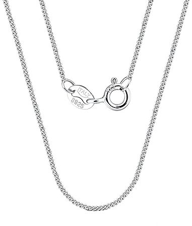 Mesnt Kette Ohne Anhänger Silber, 925 Sterling Silber Einfache Kandare Halskette für Damen Silber, Länge 60cm
