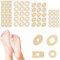 Giantree Pansements pour cors, 60 pièces mousse de latex souple Coussinets en mousse pour cors Anneaux pour ampoules Cors Anti-friction réduit les douleurs aux pieds et aux talons des orteils 4 formes