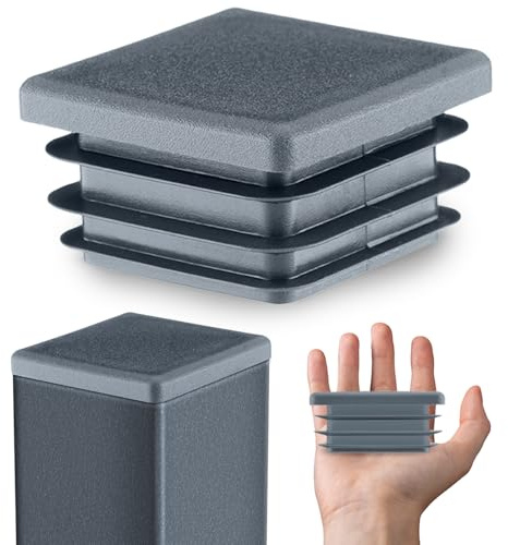 EMFA Lamellenstopfen 70x70 mm Anthrazit für Vierkantrohre, 5 Stück | Rohrstopfen, Vierkantstopfen, Rohrabdeckung, PE-Kunststoff