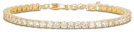 Diamond Treats 925 Sterling Silber Tennisarmbänder für Damen und Mädchen, Silber-Armband mit funkelnden weißen und farbigen Zirkonia Steinen, Sterling Silber Schmuck Geschenke für Frauen