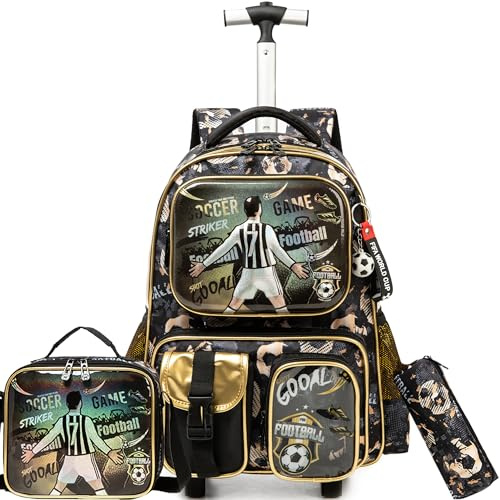 HTgroce Sac à Dos Trolley École 3 en 1 pour Fille Élémentaire - Avec Roues et Première Bimba, 43cm x 30cm x 20cm, 24 litres, Moderne