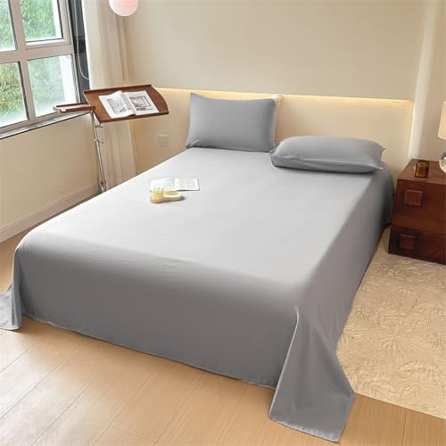 HAIBA Bettlaken ohne Gummizug 120x240cm hellgrau 100% Jersey Baumwolle | Weiche und atmungsaktives Betttuch Flaches Laken für hohe Matratzen Hautfreundliches Leintuch für ganzjährigen Komfort