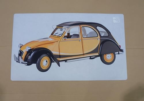 OPO 10 Tapis de Sol intérieur décoratif 73,5 x 44 cms, Collection Voiture Automobile, Compatible avec Citroen 2CV Charleston - OV4