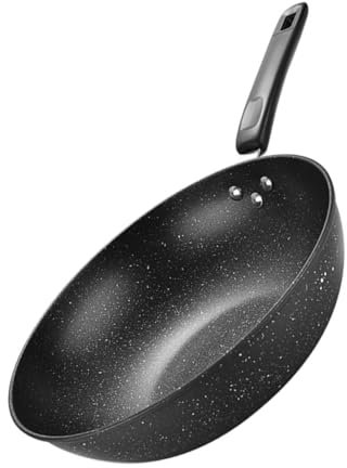 ABOOFAN Sartén Wok Pequeña Maifan Wok De Piedra Fácil De Sujetar Para Cocina De Gas