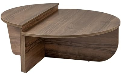 Moderner rustikaler Couchtisch, Walnuss, 90 x 85 x 60 | aus 100% melaminbeschichteter Spanplatte, Stärke: 18 mm | perfekt für modernes Homeoffice & Arbeitszimmer, Elegantes & funktionales Design