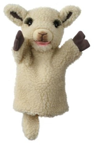 alles-meine.de GmbH Handpuppe - Schaf weiß Lamm Bock Zibbe Tier Haustier Bauernhof Ostern/Handspielpuppe - Kuscheltier - für Kinder & Erwachsene