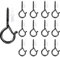 Wall Hooks - 12 Pcs Metal Ceiling Screw Hooks (2.2 Inch), Plastic Coated, Ideal for Wood, Under Cabinet, Shelves, Hanging Plants, Lights, Kitchen Utensils, Bird Feeders, and More, Hooks for Hanging