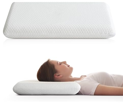 AMICLIBER Ultra Thin Flat Pillow for Sleeping, 2.75'' Thin Pillow for Back Sleeper, Supportive Stomach Sleeping Pillow, Slim Bed Pillow, Machine Washable-Standard Size