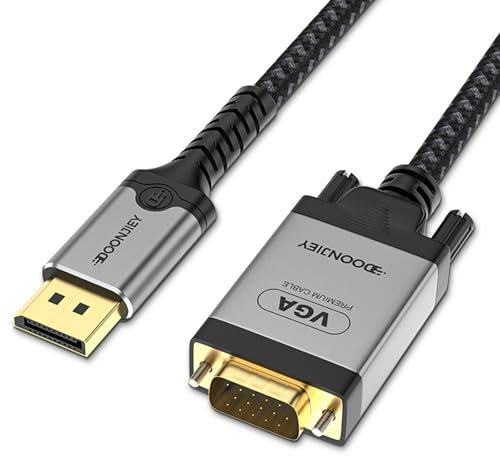 DisplayPort to VGA Cable, DP to VGA 1080P Gold-Plated Adapter DP Port Male to Male Converter Compatible with PC, Laptop, Monitor, Projector, Desktop(2M)