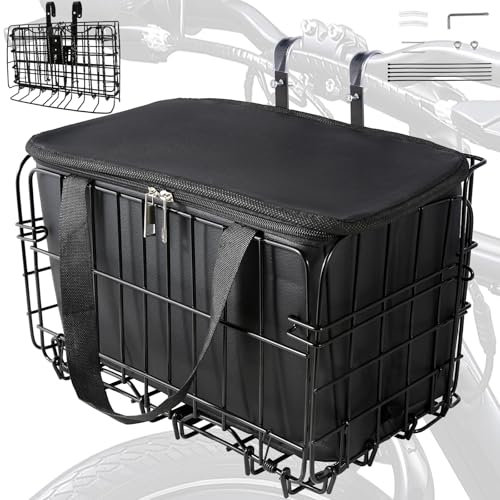 Fahrradkorb vorne, faltbarer Fahrradkorb mit herausnehmbarer, wasserdichter Innentasche, Schnellverschluss-Design, hinterer Gepäckträger, Fahrradzubehör, Rahmenkorb für Erwachsene, Frauen, Männer