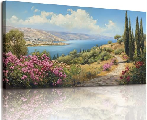 MHARTK66 ästhetische Bilder Wohnzimmer Berg Landschaft Gemälde 75x150 cm | detailreicher hd-druck, unkompliziertes aufhängen, rasche montage, variabel einsetzbar und ideal als schöne geschenkidee