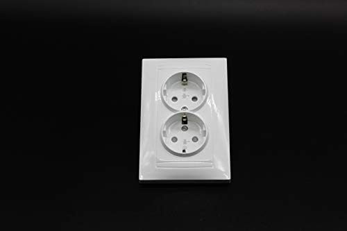 Base doble schuko empotrable 16A, ideal para instalaciones eléctricas en hogares y oficinas, proporcionando conexión segura y eficiente.