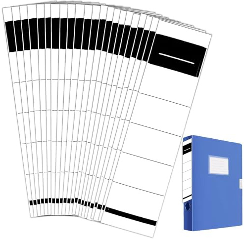 50 Stück Ordnerrücken Selbstklebend, (19cm*5.4cm) Rückenschilder Schmale Ordner, Ordner Etiketten Selbstklebend, Beschreibbar, für Büro, Bibliothek, Archivierung