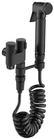 Fuhjythy Hygienic Wall-Mounted Bidet Sprayer with Double Outlet Angle Valve, Shower HeadToilet Accessories