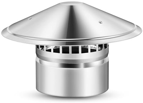 XAXIAOZ Comignolo, Comignolo Conico, Comignolo con griglia di Protezione per Uccelli, Comignolo da Tetto, Tubo in PVC Antivento e Antipioggia, Materiale in Acciaio Inox 430, 160