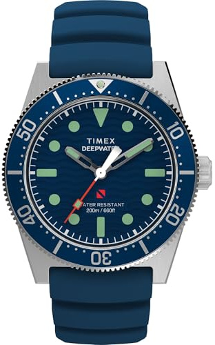 Timex Men's Deep Water Reef 41mm Watch - Blue Strap Blue Dial Stainless Steel Case
