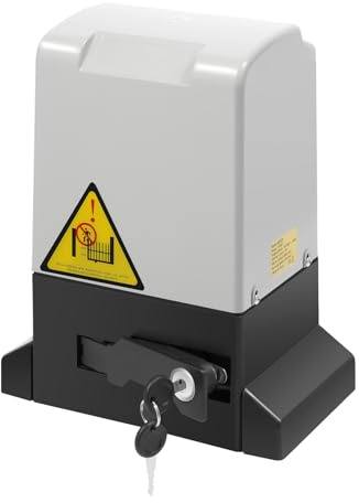 Mqwdxzfes Elektrischer Schiebetorantrieb 550W, Zahnschiene Torantrieb mit 50m Fernbedienung, 220V Schiebetor Motor Toröffner, Garagentorantrieb Automatisches Villentorsystem, 1200kg Tragkraft
