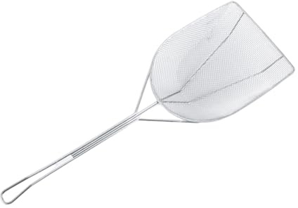 Rascadores de aceite grandes y resistentes con mango ergonómico, colador de acero inoxidable de grado profesional para servicio de alimentos, cocina, residuos de aceite