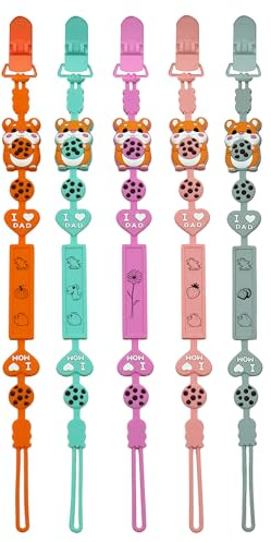 Schnullerclip mit Namen Personalisierte Schnullerkette Schnullerhalter Silikon kontinuierliches Design für Jungen und Mädchen