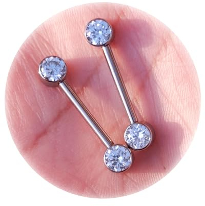 TKWXE Titanium F136 Nipple Rings 14G 14 mm Straight Nipple Piercing Jewelry