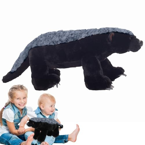 Peluche tasso - Animale di giocattolo realistico con miele Kawaii | Figure morbide di creature della fauna selvatica da collezione | Simpatico regalo di compleanno per bambini, ragazzi e ragazze