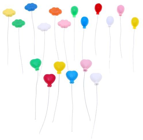 PYRUVAE 18 Piezas Mini globos, Accesorios en miniatura, Modelo de globo en miniatura para casa de muñecas, Mini globos, Pequeños accesorios decorativos, Set de adornos en miniatura para bricolaje