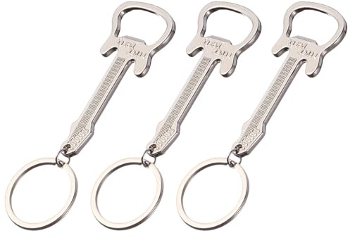 Beaupretty Porte-clés Ouvre-bouteilles en Métal Argenté Forme Guitare, Lot de 3 Pièces, Décoration Créative et Organise Clés, pour Usage Quotidien