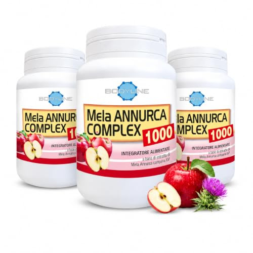OFFERTA 3 CONFEZIONI Mela Annurca Complex 1000 | Formula dal 2018 con Mela Annurca, Estratto di Olivo, Cardo Mariano e Cassia Nomame | Benessere Circolatorio e Capelli Forti e Vitali | Made in Italy