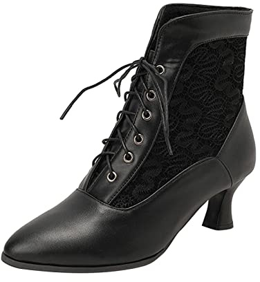 Generisch Bottines Chelsea pour femme avec talon, bottines en cuir pour femme, bottines à plateforme, bottes à tige large, bottines en cuir pour les loisirs, les mariages, les fêtes
