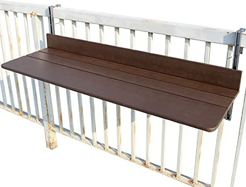 Hängbord, balkonghängbord, hängande trädgårdsskrivbord, utomhushylla bredvid veranda och fönster, multifunktionellt skrivbord och mathylla (storlek: 60 * 37 cm)