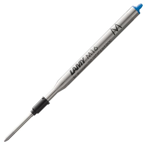 LAMY M16 Kugelschreiber-Großraummine aus Metall - Original Ersatzmine für alle Lamy Kugelschreiber Modelle - dokumentenecht - Strichbreite Mittel in Tintenfarbe blau