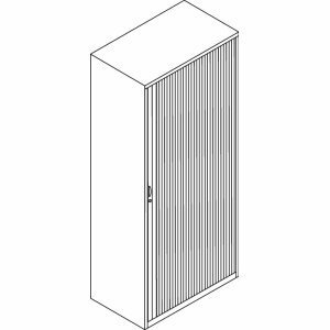 Bisley Rollladenschrank Euro Stahl 4 Fachböden Höhe 1979mm l.grau/l.grau