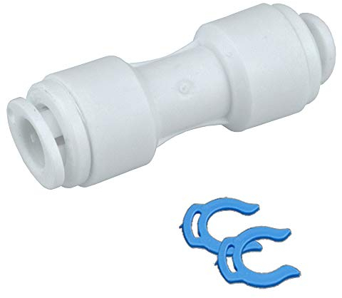 Adapter Fitting Verbindungsstück für 1/4 Zoll Schlauch (6mm) Steckverbindung inkl. 2x Sicherungsringen. Wasserzulaufleitung Verlängerung