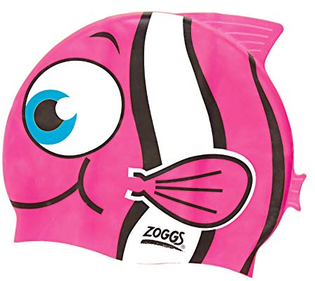 Zoggs Girls' Silicone Character Swimming Cap, Pink Goldfish, up to 14 years UK