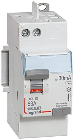 411650 Interrupteur Différentiel Dx3 2p 63a Type Ac Arrivée Haute + Départ Haut - Automatique - Legrand