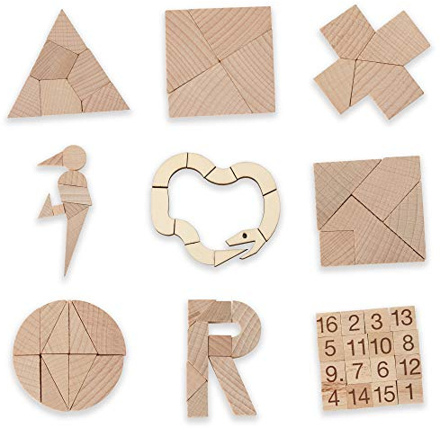 Bartl 500268 Knobelspiele aus Holz Puzzle Set E (9 Puzzles) Geschicklichkeitsspiele für Erwachsene und Kinder