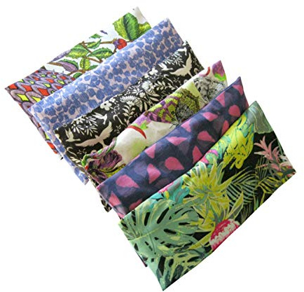 Peacegoods Lavender Eye Pillow Gift Pack (6) Bulk - Lavender Chamomile Flax Weighted - Removable Cover Washable Refillable for Yoga Aromatherapy Massage Sleep - tropical green blue pink