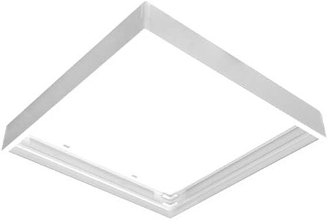SUMMIT Aufbaurahmen für LED Panel 30 x 30 cm in Weiß I LED Panel Rahmen | aus Aluminium I Montagerahmen für Wand & Decke I Einbau Deckenleuchte Quadratisch I Aufputzrahmen für Panele