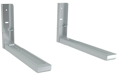 deleyCON Universel Support pour Four à Micro-Ondes Jusqu'à 35Kg Réglable Jusqu'à 48,3cm Support Mural - Argent