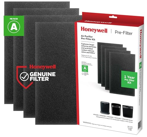 Honeywell air Purifier Filter, Carbon Fiber, Black, 4 Piece Set