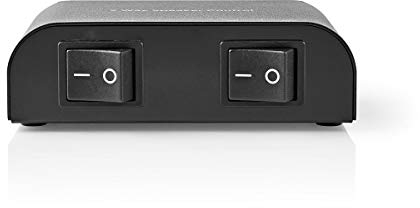 Nedis Lautsprecher Control Box – Umschalten zwischen 2 Lautsprecherpaaren oder gleichzeitige Wiedergabe – 2 Separate Wippschalter – 4-16 Ohm, 150 W – Schwarz