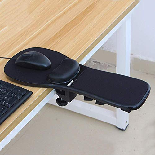 Repose-poignets ergonomique pour chaise de bureau d'ordinateur - Repose-poignets - Tapis de souris - Repose-bras articulé - Pour le travail et les jeux - Réglable - Noir