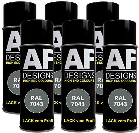6 X RAL vernice spray per auto vernice colorata vernice spray RAL 7043 grigio traffico B opaco