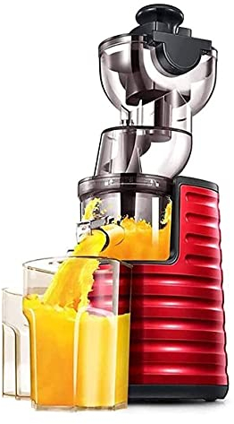 SMSOM Juicer Lento, Máquina de Sacrificio de Prensa en frío de masticación, fácil de Limpiar, nutrientes más Altos y vitaminas, sin BPA, Ultra eficiente 250W, Rojo
