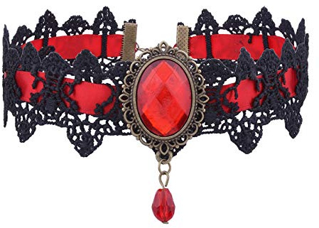 Yifnny Lace Choker, Vintage Black Lace Choker Halskette Lolita Choker Gothic Style Vampire Choker für Party Halloween Modeschmuck Chokerhalskette für Frauen